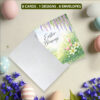 Easter Cards with Envelopes, 5x7 Inch Folded Spring Greeting Card Set, 350gsm Premium Paper, 8 Pack for Friends, Family and Loved Ones