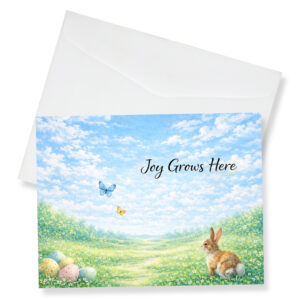 Easter Cards with Envelopes – Bunny Easter Greeting Cards 5x7 Inch, Happy Easter Cards with Butterflies, 8 Pack Spring Easter Cards for Family & Friends