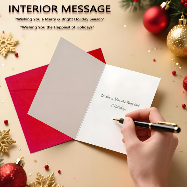 Christmas Cards Set 5x7 – 18 Holiday Greeting Cards with Envelopes 6 Assorted Designs Boxed for Easy Storage Printed Messages Inside