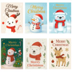 Christmas Cards Set 5x7 – 18 Holiday Greeting Cards with Envelopes 6 Assorted Designs Boxed for Easy Storage Printed Messages Inside