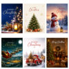 Christmas Cards Assortment Box 5x7 – 18 Pack Holiday Greeting Cards with Envelopes, 6 Elegant Christmas Designs, Premium 350gsm Thick Cardstock, Printed Messages Inside