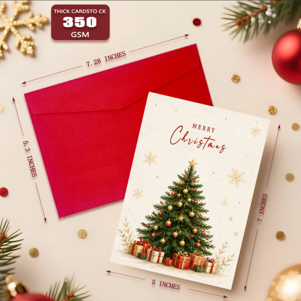 Christmas Cards Assortment Box 5x7 – 18 Pack Holiday Greeting Cards with Envelopes, 6 Elegant Christmas Designs, Premium 350gsm Thick Cardstock, Printed Messages Inside